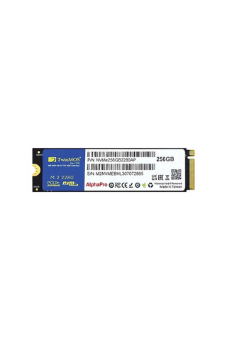 TwinMOS 256GB AlphaPro NVMe Gen3 Okuma 3600MB-Yazma 3250MB M.2 SSD