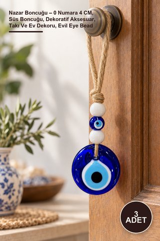 Yenilig 3 Adet Nazar Boncuğu – 0 Numara 4 CM, Süs Boncuğu, Dekoratif Aksesuar, Takı Ve Ev Dekoru, Evil Eye Bead
