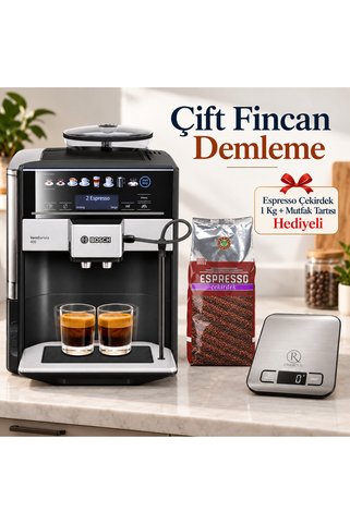 Bosch TIS65429RW Çift Fincan Demleme Espresso Makinesi Espresso Çekirdek 1 Kg ve Tartı Hediyeli