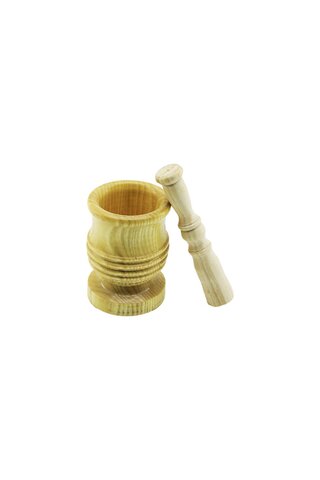 Marsilyan Büyük Boy Lüx Ahşap Havan Sarımsak Dövecek Ç: 8.3CM--D: 7CM--Y: 12CM Fileli Ambalaj AKL48JD5