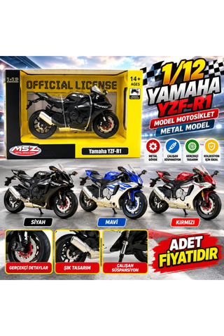 Sende Buldum 68491 1/12 YAMAHA YZF-R1 MODEL MOTOSİKLET METAL MODEL (adet fiyatıdır)