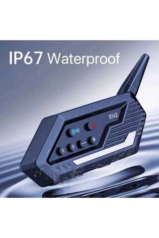 AYLİNA Bt62 Motosiklet Kask Kulaklığı Bluetooth Intercom 2 Intercom Bağlantılı