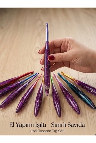 Bayka Handmade MOR PULLU TIĞ SETİ
