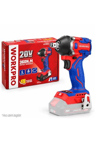 Workpro WP390225 20Volt 1/2’’ 360Nm Kömürsüz Profesyonel Şarjlı Somun Sıkma (Akü Dahil Değildir)