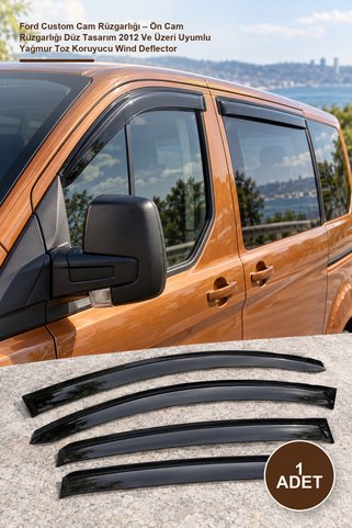 Yenilig 1 Adet Ford Custom Cam Rüzgarlığı – Ön Cam Rüzgarlığı Düz Tasarım 2012 Ve Üzeri Uyumlu Yağmur Toz Koruyucu Wind Deflector