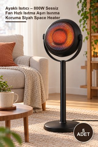 Yenilig 5 Adet Ayaklı Isıtıcı – 800W Sessiz Fan Hızlı Isıtma Aşırı Isınma Koruma Siyah Space Heater