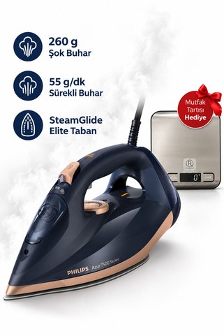 Philips 260 g Şok Buhar Buharlı Ütü DST7510/80 Mutfak Tartısı Hediye (Onerous)