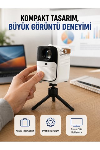 50 inç TV Deneyimli Projektör – Yakın Mesafede Geniş Görüntü Yeni Nesil
