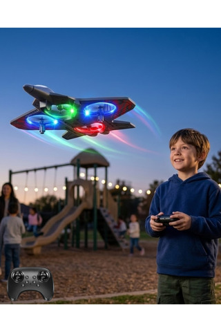 AKILLI Uzaktan Kumandalı LED Işıklı Drone Uçak 360 Derece Dönüş Özellikli Oyuncak Drone
