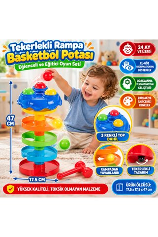 POPÜLER SEPET 03 652-1020365201001 ÇINGIRAKLI DÖNERLİ TOP OYUNU