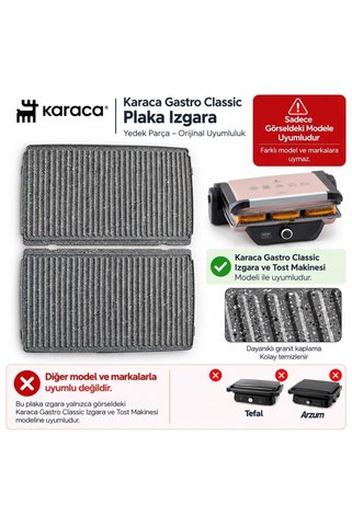 Karaca GASTRO CLASSIC 6 DİLİM KAPASİTELİ TOST MAKİNASI PLAKA (2 ADET)
