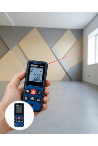 ECRUZ Dijital Lazer Mesafe Ölçer 50 MT