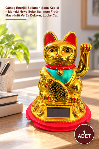 Yenilig 1 Adet Güneş Enerjili Sallanan Şans Kedisi – Maneki Neko Solar Sallanan Figür, Masaüstü Ve Ev Dekoru, Lucky Cat