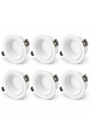 Cata 6'lı Set 3 Renk LED Gömme Spot 8W CT-5260 Beyaz Kasa 3200K 4000K 6400K Sıva Altı Yuvarlak Tavan Aydınlatma 110°