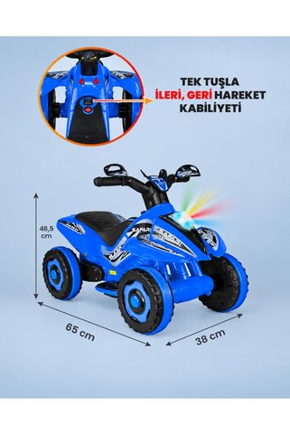 ujtoys Akülü Safari Çocuk Atv Motoru 6V Led Işıklı ve Müzikli 2+Yaş