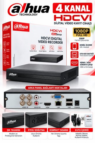DAHUA XVR1B16 4 Kanal HDCVI Kamera Kayıt Cihazı