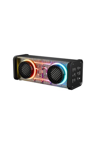 Salmore SİYAH KABLOSUZ HOPARLÖR - SPEAKER TAŞINABİLİR MP3 IŞIKLI USB ŞARJLI BT - AUX - TES 10 MT MENZİL 1200