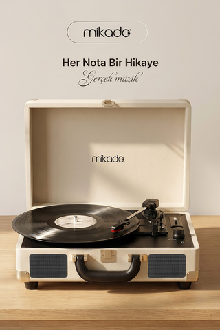 Mikado MN-103 Gramon Pikap Fil Dişi Usb, Aux, Bluetooth Destekli Plak Çalar