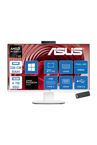 ASUS V600 Amd Ryzen 7 445 128GB 4TB SSD 27"fhd W11PRO ZVM670GAF120+ZETTAUSBBELLEK