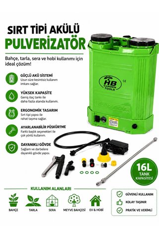 HB Garden Tools Hb Garden 16 Lt Pülvarizatör Şarjlı Yeşil
