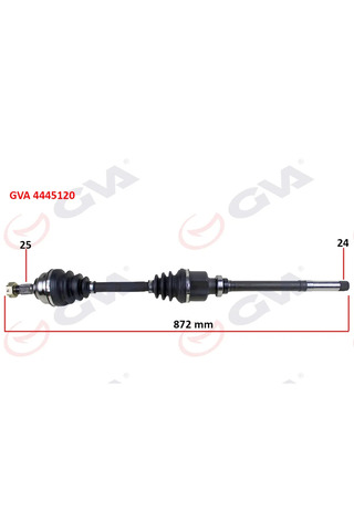 GVA Komple Aks Sağ PARTNER - BERLINGO 1996-2008 1.9D 872MM