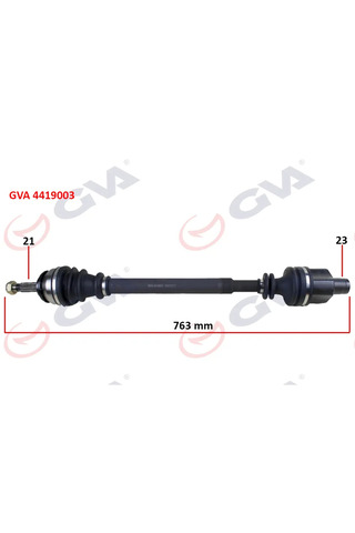 GVA Komple Aks Sağ Dacia Logan 2006 Sandero 2008 1.4-1.6 763MM Benzinli