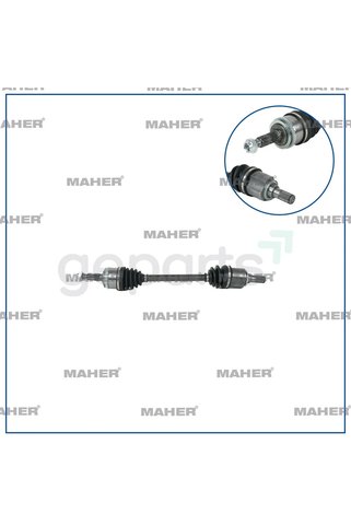 MAHER Aks Komple Ön 1-10 2008-2013 Sol 1.1 12V Absli 48 Diş M - T 624MM