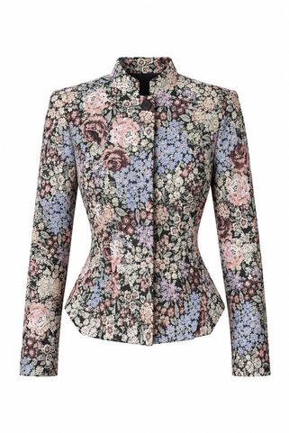 HAZELANNA Renkli Çiçekli Vintage Dokuma Ceket