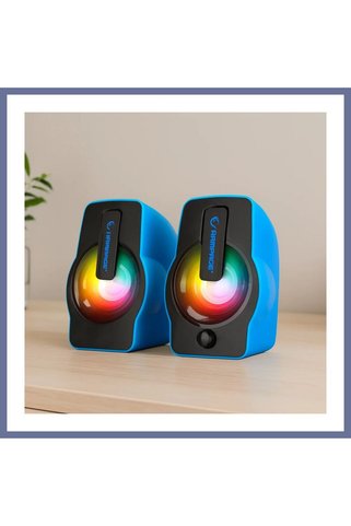 dilaratrendhousee USB RGB Işıklı 1+1 6W Multimedya Hoparlör Seti DLRA