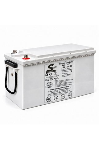 Spower 12V 210AH (12.8V) Lityum LiFePO4 Akü Bluetooth Marin Kasa