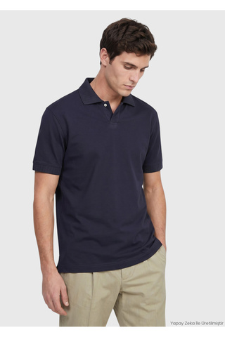 Ramsey Lacivert Düz T-Shirt