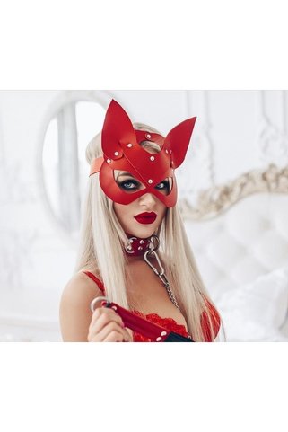Aria's Closet Hintohu Fantasy Leather Cat Girl Mask Deri Kedi Kız Maskesi