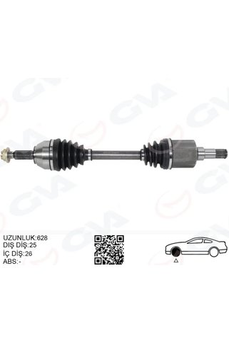 GVA On Aks Komple Sol TRANSIT Connect 1.8 Tdci 2002-2014 1975-1990-110PS 628MM