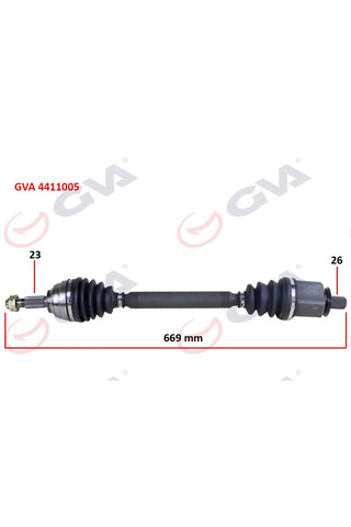 GVA Komple Aks Sol Megane 2 1.6 16V 2003-2008 669MM Auto.