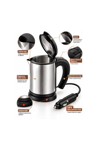 12V Araç Çakmak Girişli Taşınabilir Su Isıtıcı