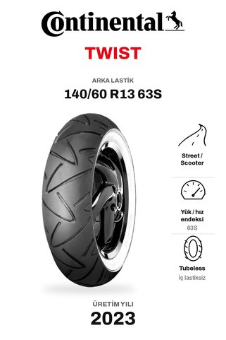 Continental Twist 140/60 R13 63S Arka Motosiklet Lastiği (2023)