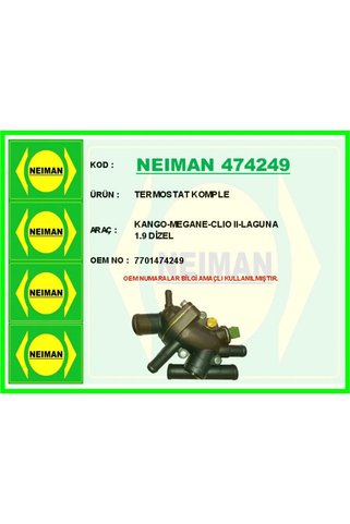 BESCHER Termostat Komple Kango - Megane - Clio 2 - Laguna 1.9 Dizel