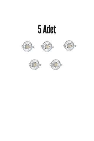 Cata CT-6600 GARDENYA cam spot ampülsüz led efekli 5 adet - 3 W LED Çerçeveli