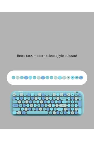 Kablosuz Klavye Mouse Seti mavi