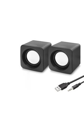 Marsilyan Masaüstü Hoparlör 2.0 Kanal Usb 3.5 Mm Siyah HD6055 TG84YUB-587HFC