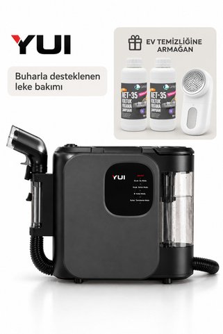 Yui Buharlı 2000 W Halı ve Koltuk Yıkama Makinesi Siyah | 2 L Şampuan + Hav&Yün Temizleyici Hediye