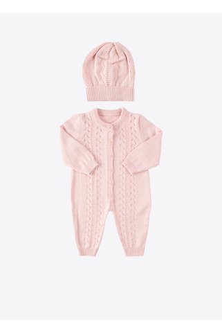 kitikate Arya Patiksiz Triko Tulum Pembe