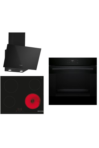 Bosch Elektrikli Ocaklı Siyah 3 lü Ankastre Set 656 ( HJG852YB0T - PKE611BA2E - DWK63PJ60T )