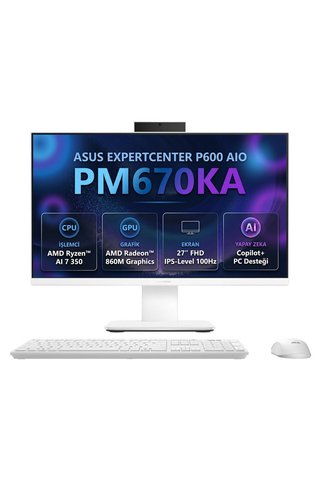 ASUS ExpertCenter P600 AMD Ryzen AI 7 350 32GB 1TB SSD 27" Fdos All In One PM670KA-AI7321TBW0D
