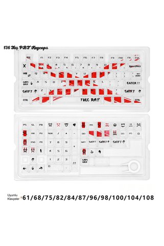 silabor 136 Tuş PBT Keycaps Tuş Takımı – Mekanik ve Manyetik Klavye Uyumlu Özel Desenli Klavye Tuş Seti [Kutulu]