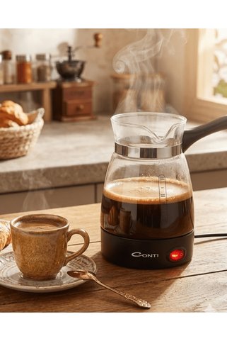 la boom Elektrikli Cam Kahve Makinesi 650W 0.5 Litre Kapasiteli Türk Kahvesi Makinesi