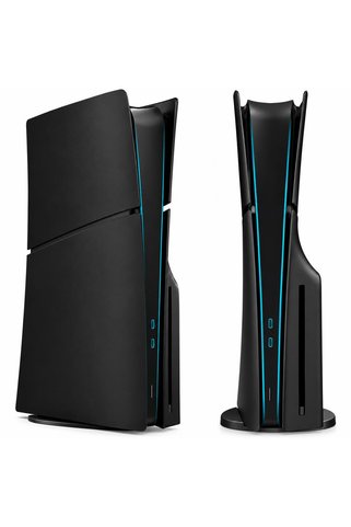 cosmostech P5-035 PS5 Slim Disc ve Digital Edition Uyumlu Konsol Kapak Seti – PlayStation 5 Slim Koruyucu Yan Panel Faceplate Siyah