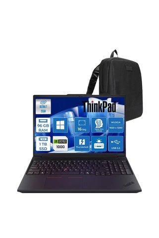 LENOVO ThinkPad P16V Gen 3 Core Ultra 7 255H 96GB 512GB Ssd + 512GB Ssd 16" 21RS0006TXP40 + Zetta Çanta