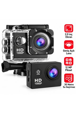 BLUE İNTER Su Geçirmez Full Hd 1080p Wifi Aksiyon Video Kamera