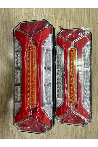 GUMUSONLINE Stop Lamba Yeni Model Full Ledli Tır Kamyon Dorse 12-24v Uyumlu - Kayar Sinyalli (2 Adet)